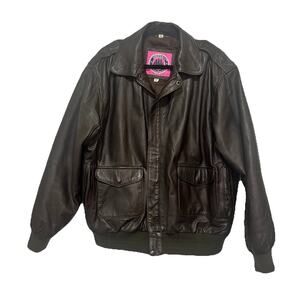 Vintage Burks Bay Men’s Brown Leather Jacket – Size Large